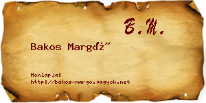Bakos Margó névjegykártya