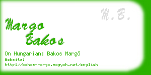 margo bakos business card